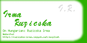 irma ruzicska business card